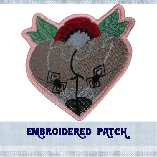 Pinup Spider Booty Embroidery Patch for Jacket, Hat, Backpack, and More! | Iron On, Sew On, or Hook and Loop Backing