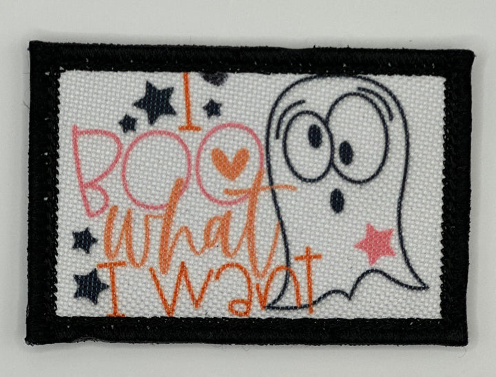 a picture of a patch with a ghost on it