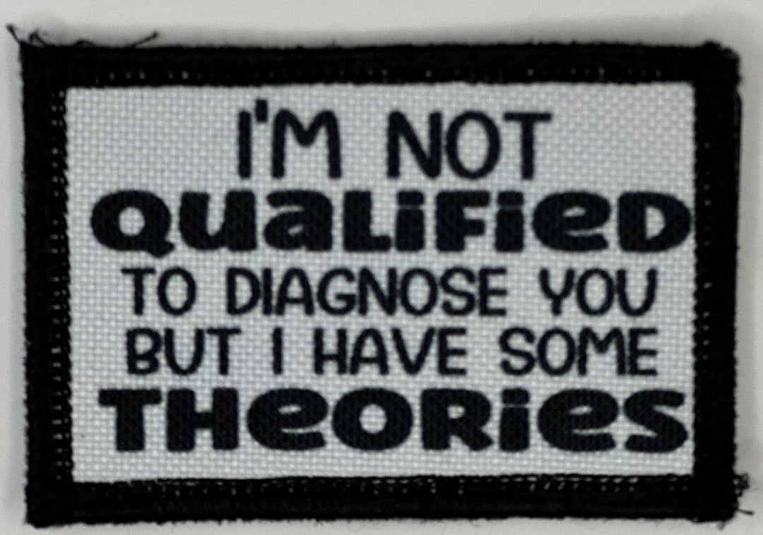 a black and white sign that says i&#39;m not qualified to diagnose