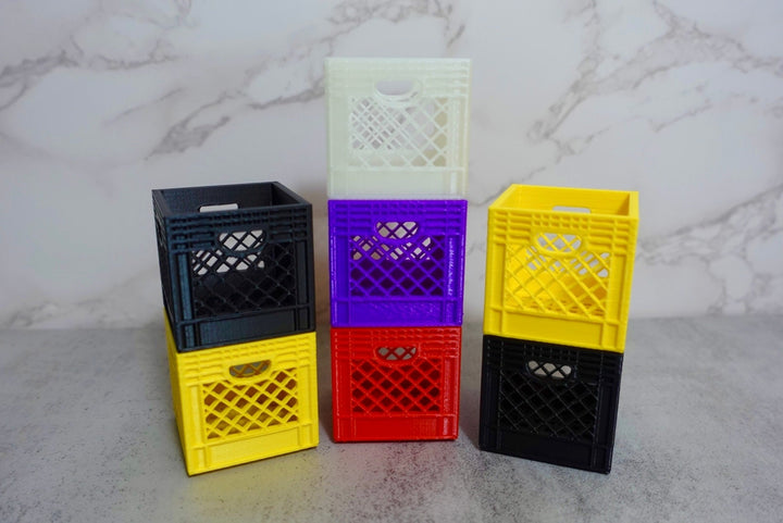 Mini Stackable Milk Crate Organizer - Custom 3D Printed Desk Decor