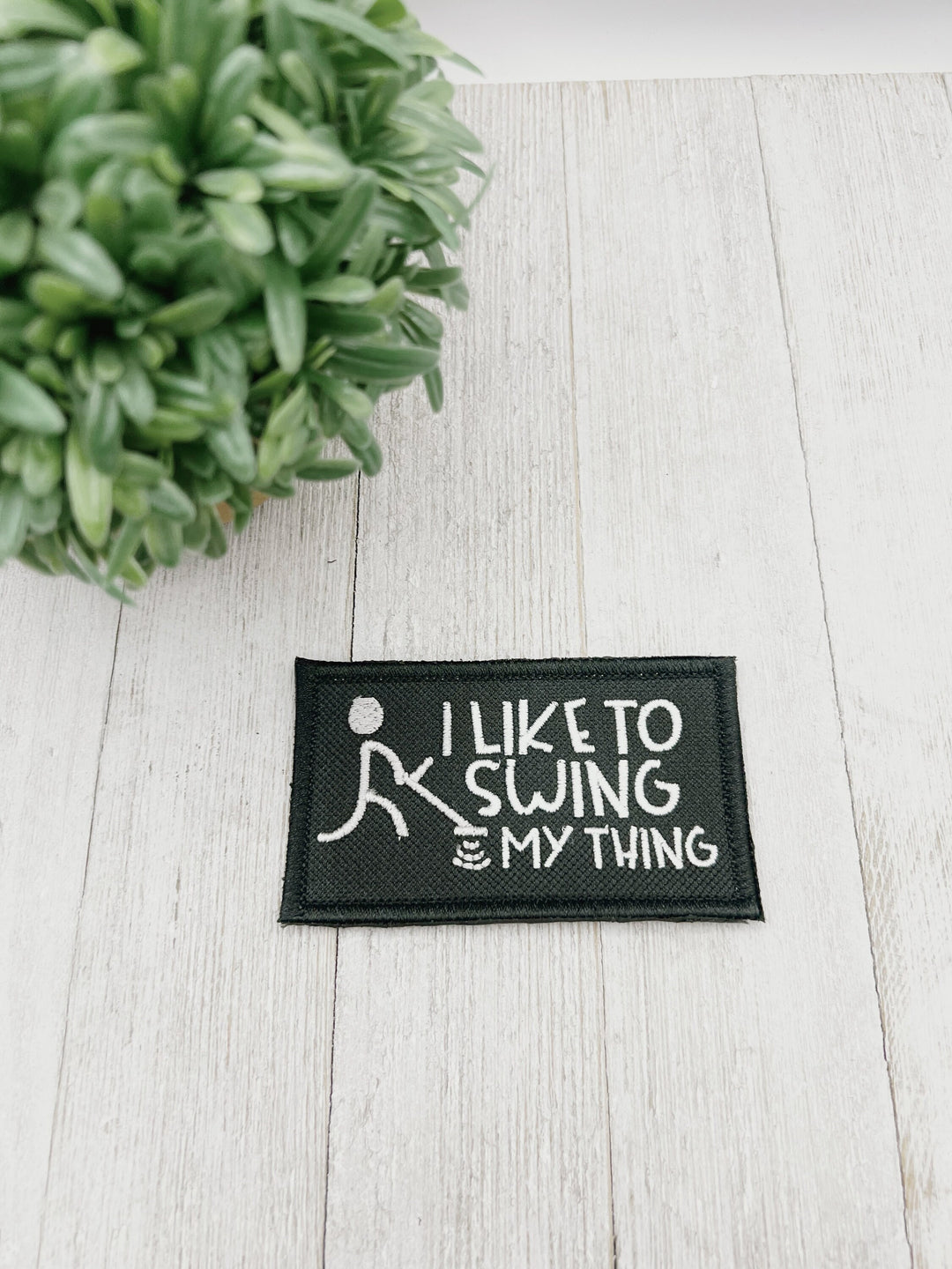 Swing My Thing METAL DETECTOR Embroidered Applique Patch for Jacket, Hat, Backpack, and More! | Iron On, Sew On, or Hook and Loop Backing