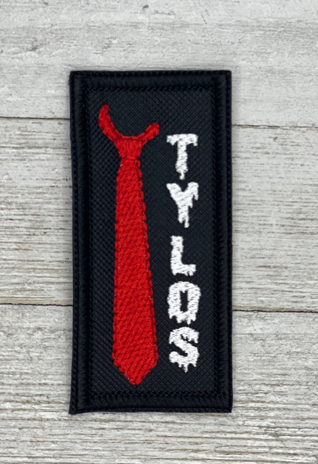 Tylos, Red Tie Guy Patch, ScurryFace Patch, Iron On, Sew On, Hook and Loop, Haunter, Haunted House Supporter