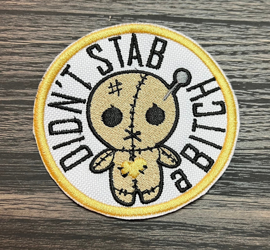 Adult Merit Patch 'Didn't Stab a Bitch' Embroidered Applique Patch for Jacket, Hat, Backpack, and More! | Iron On, Sew On, or Hook Backing