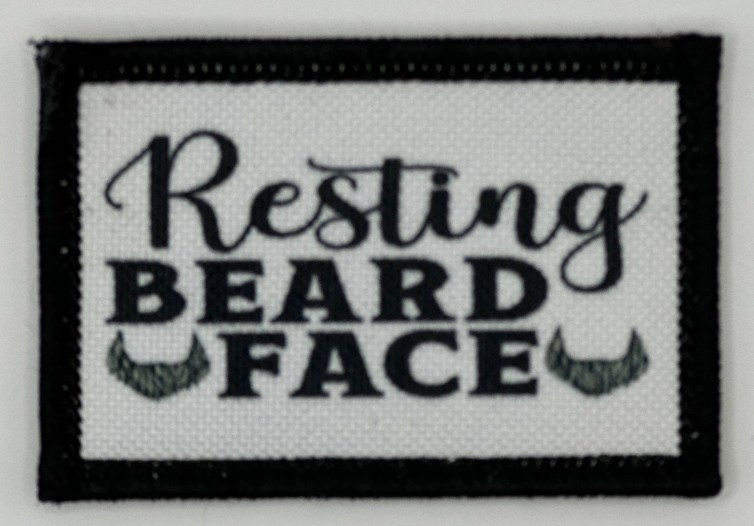 a black and white sign that says resting beard face