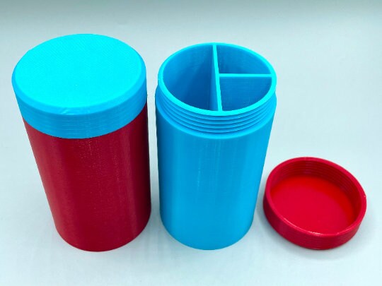 Multi Compartment Stash Container with Screw On Lid