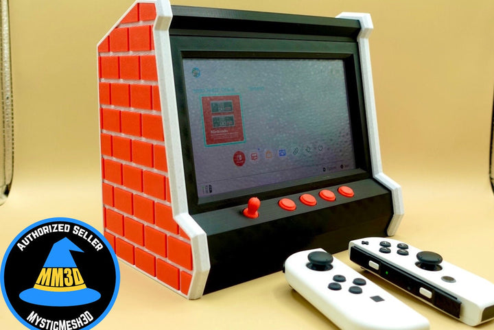 Nostalgic Nintendo Switch Accessory | Gaming Stand Dock | Brick Side Arcade Game | Classic or OLED Screen | Mini Gaming Console | Gamer Gift