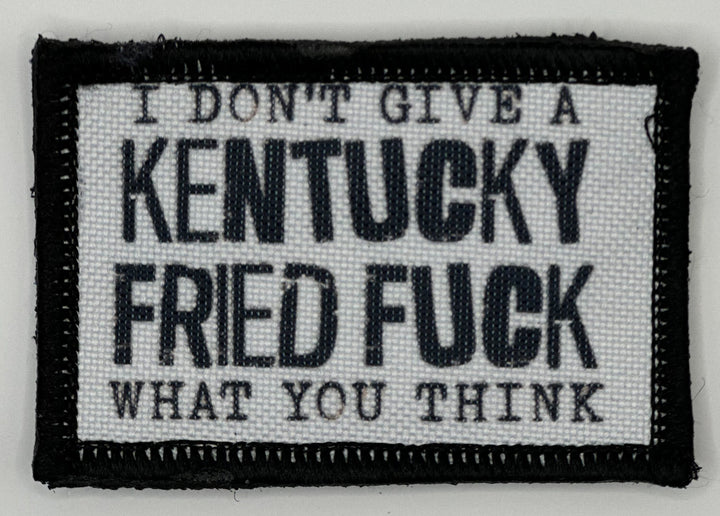 a black and white patch that says i don&#39;t give a kentucky fried f