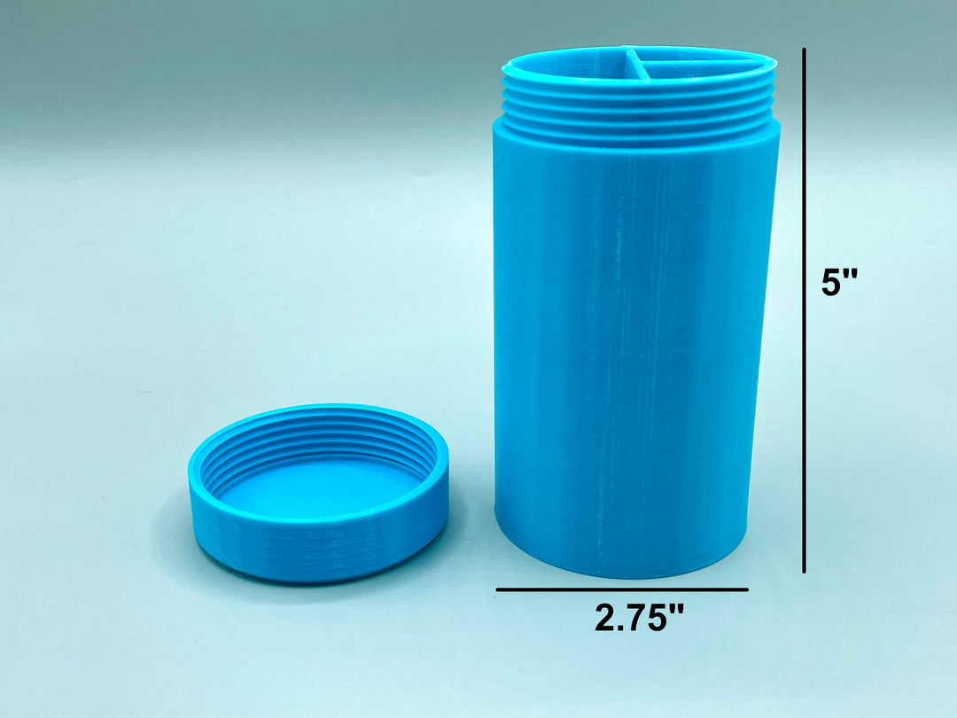 Multi Compartment Stash Container with Screw On Lid