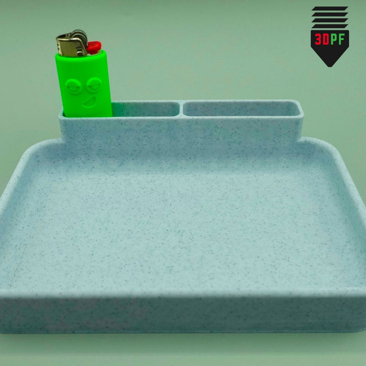 Portable Minimalist Herb Rolling Tray with Storage | Innovative Model R1 | Versatile Cannabis 420 Preperation Area | Custom Color 3D Printed