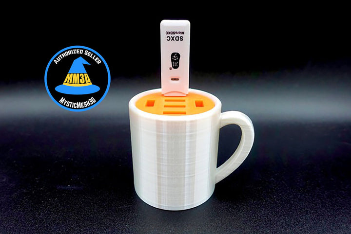 Mini Coffee Cup USB/SD/ Micro SD Card Holder Mini | Tech Storage Solution | Desk Decor Storage | Office Organizer | Modern Decor