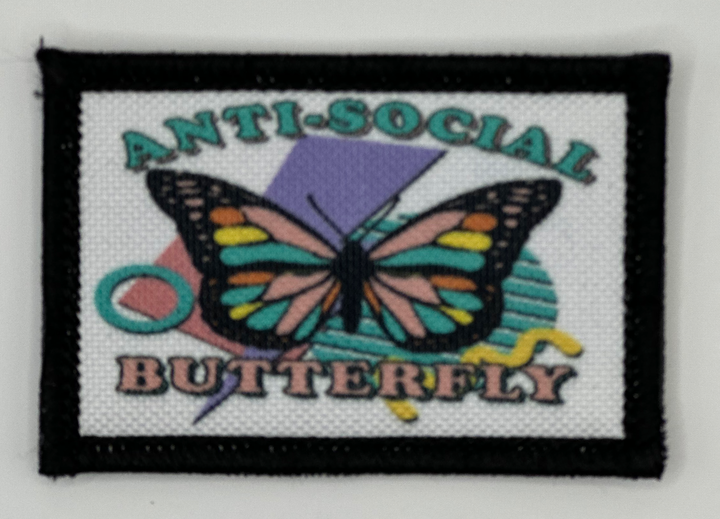a picture of a patch with a butterfly on it