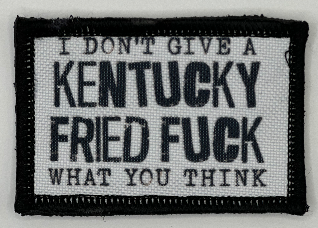 a black and white patch that says i don't give a kentucky fried f