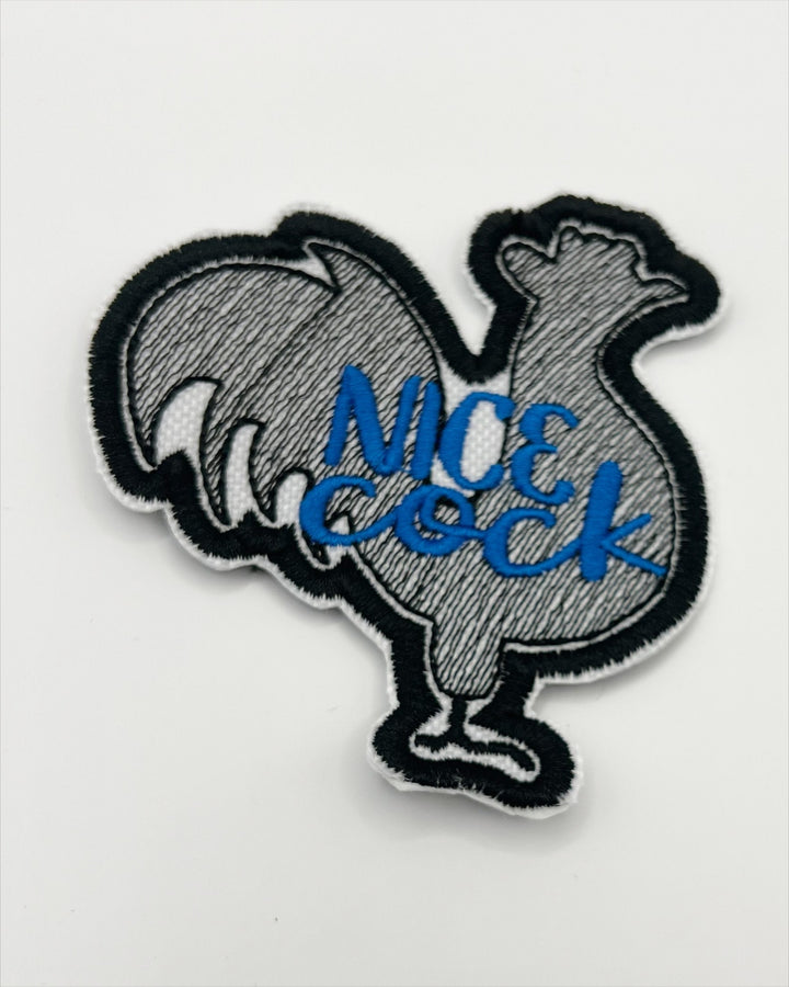 Nice Cock Blue Embroidery Patch