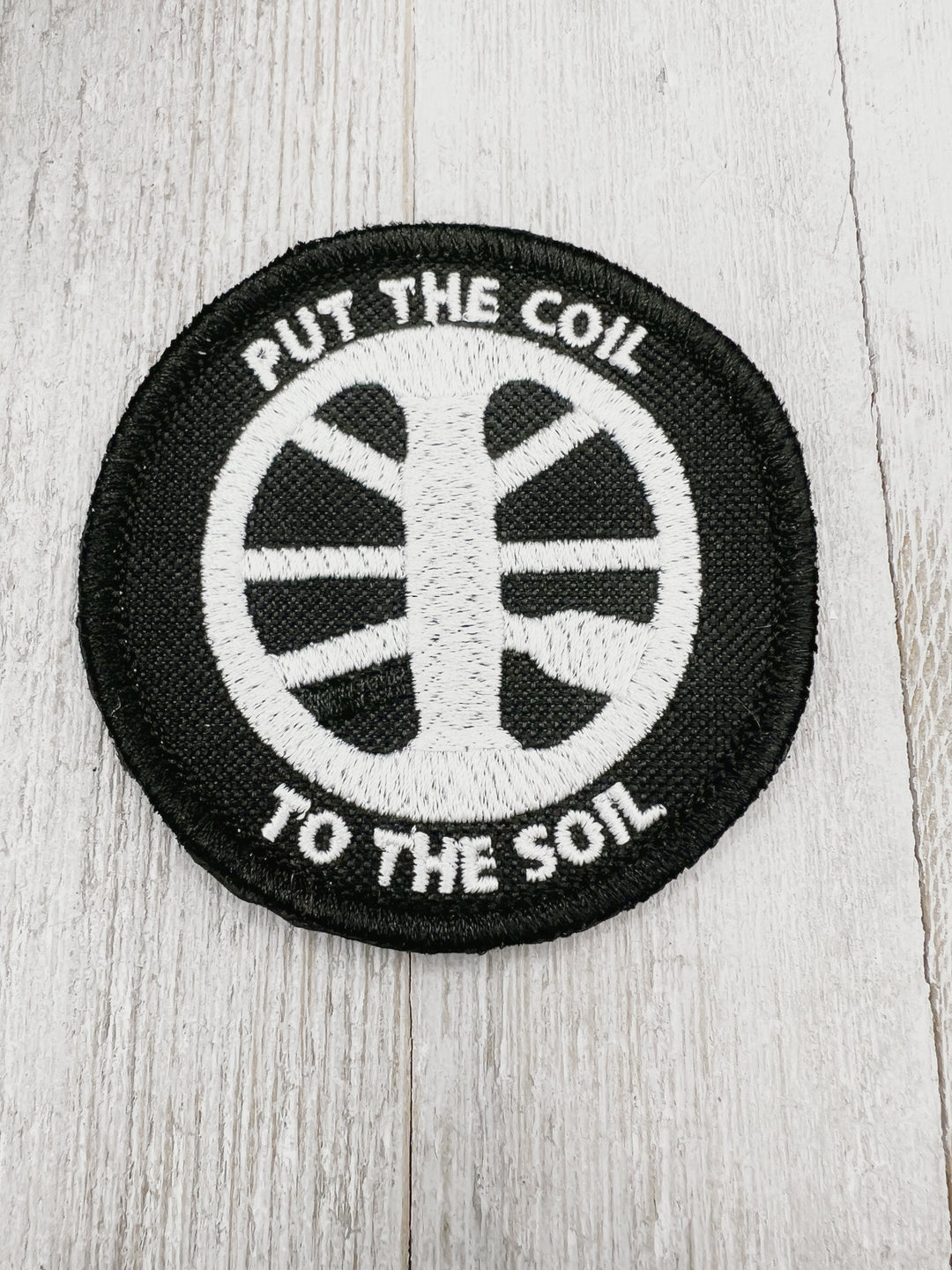Put the Coil to the Soil Embroidery Patch