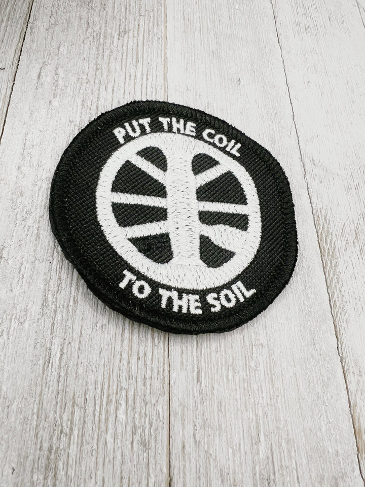 Put the Coil to the Soil Embroidery Patch